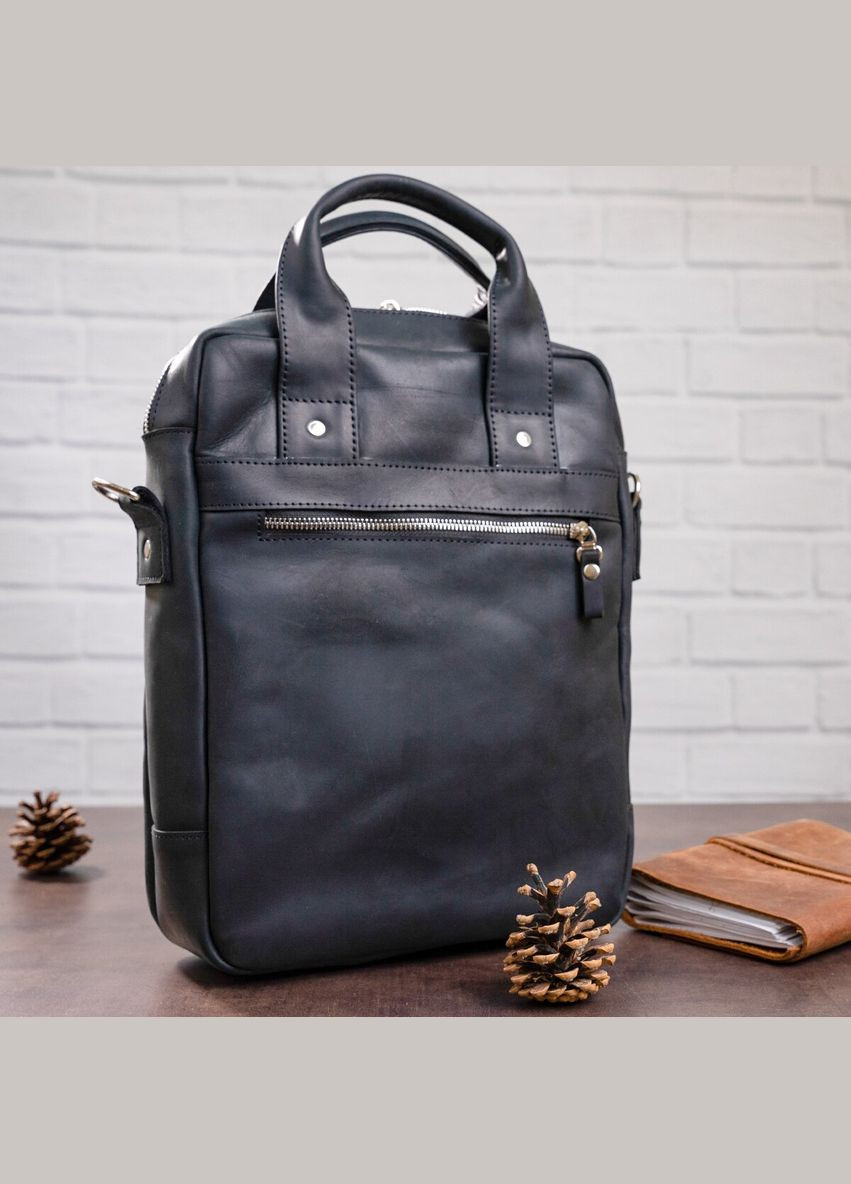 Сумка мужская через плечо кожаная 11169 под А4 матовая Черный Shvigel (302007539)