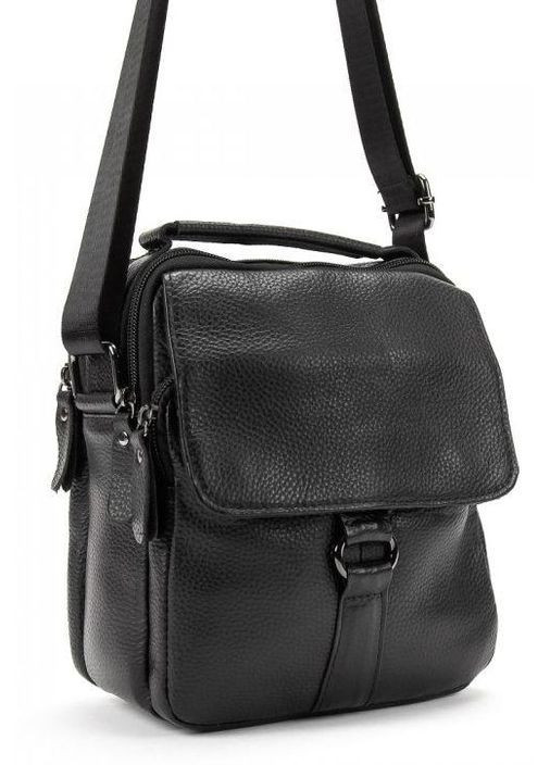 Мужская кожаная сумка мессенджер Черная Tiding Bag (324741732)