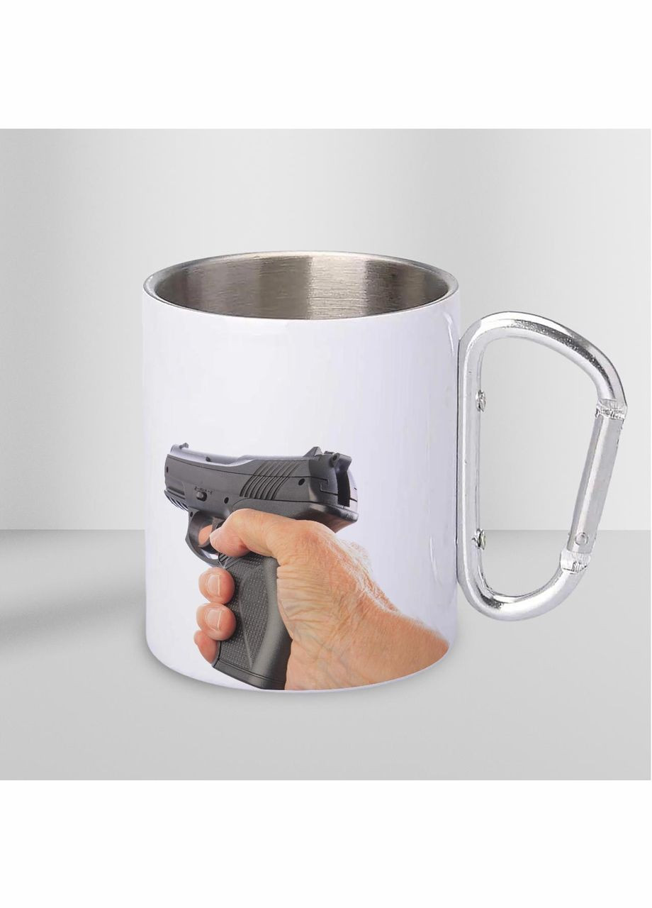 Кружка металлическая с карабином "ЕБАШ Оккупанта" 300 мл Белая No Brand (324263921)