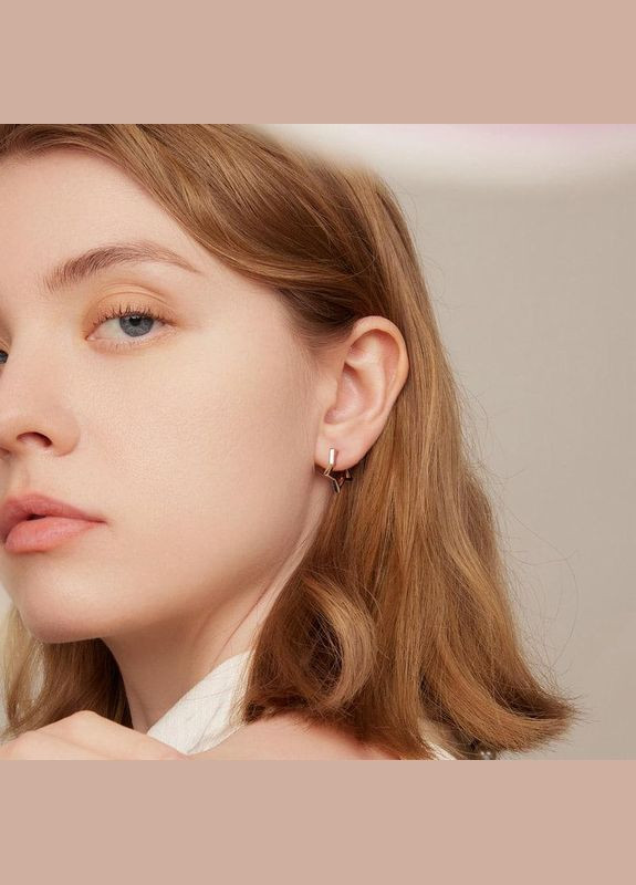 Срібні сережки "Зірки" в позолоті No Brand (331166483)