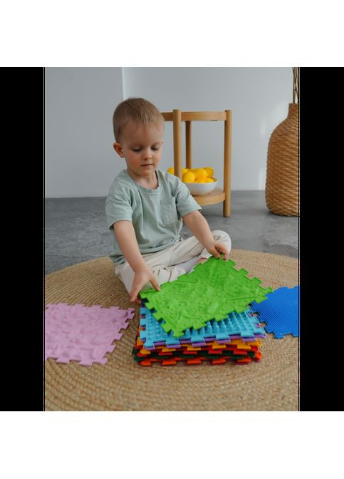 Массажный коврик Ортек Динозавры Пазлы 12 эл. + 8 Треугольников 28x28 см Ortek (372128933)