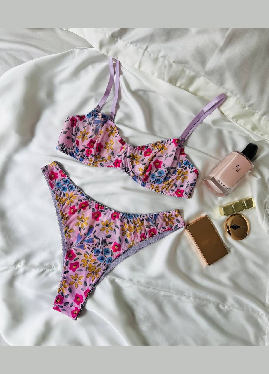 Розовый нежный весенний комплект женского белья Simply sexy