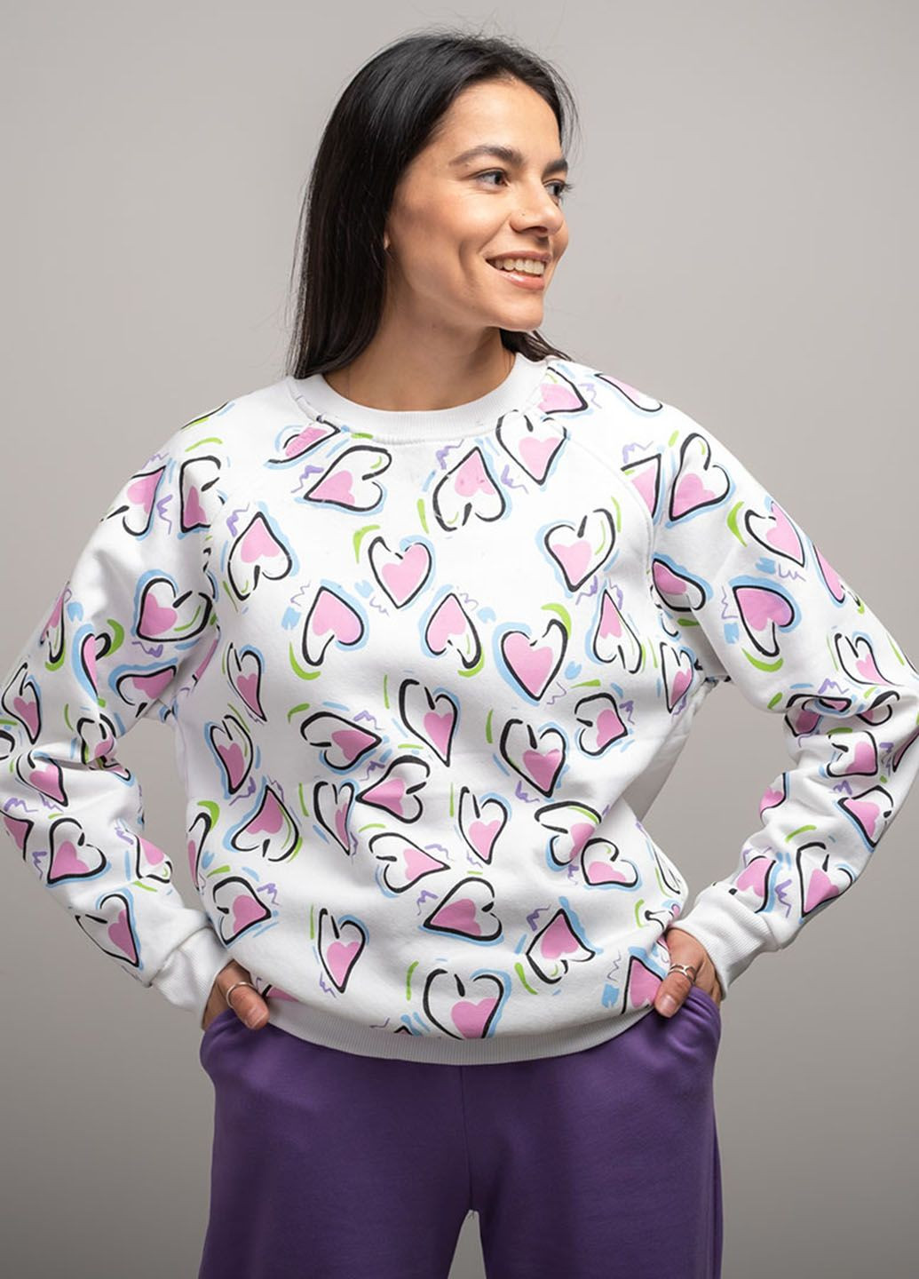 Білий світшот жіночий heart білий 341498 Power (268373002)