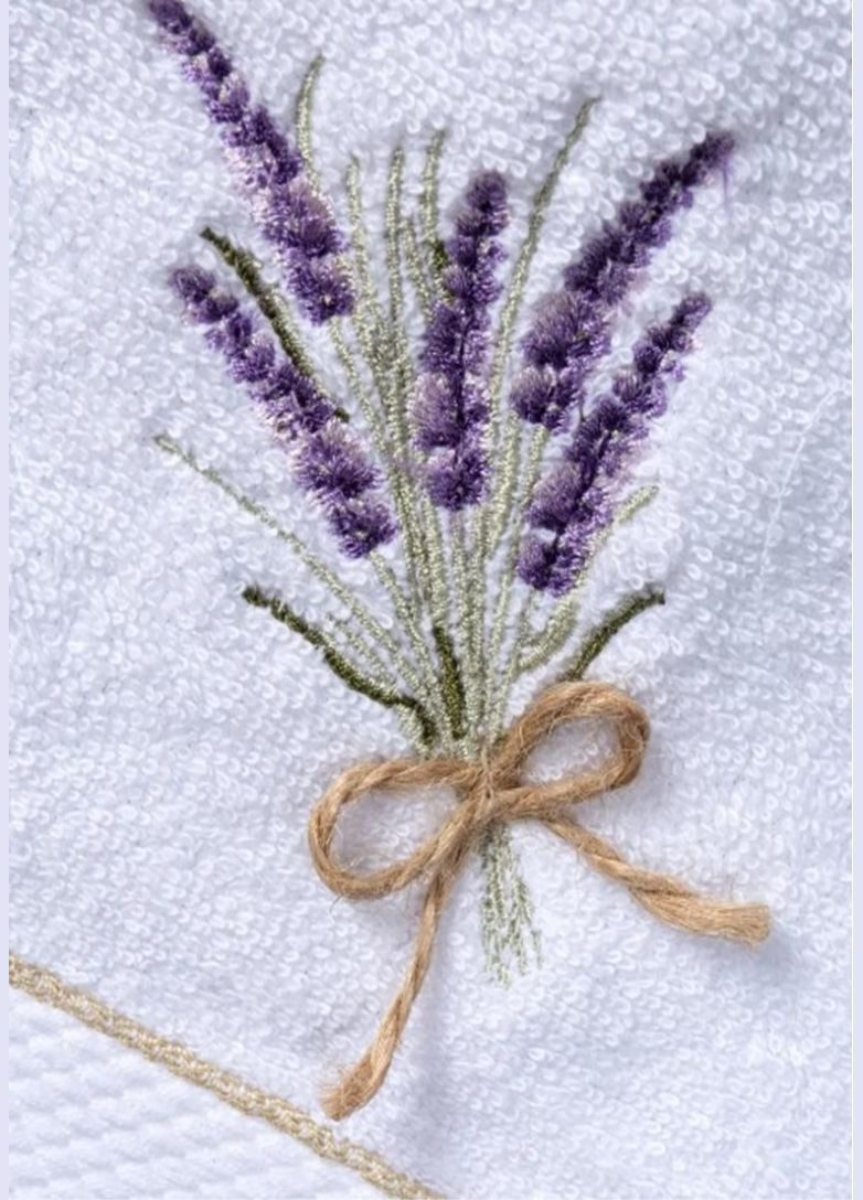 Рушник махровий Lavendier для ванної 50х80 см білий з вишивкою TC303375828 TURComFor білий