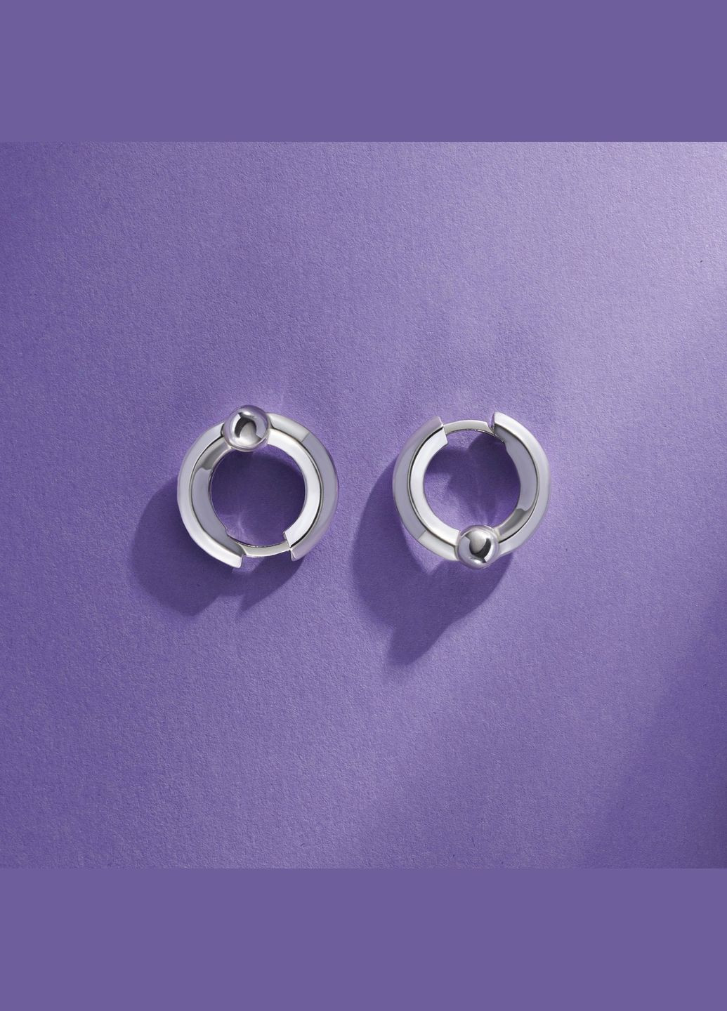 Серебряные серьги - кольца Alessia 123398 Oniks (292849942)