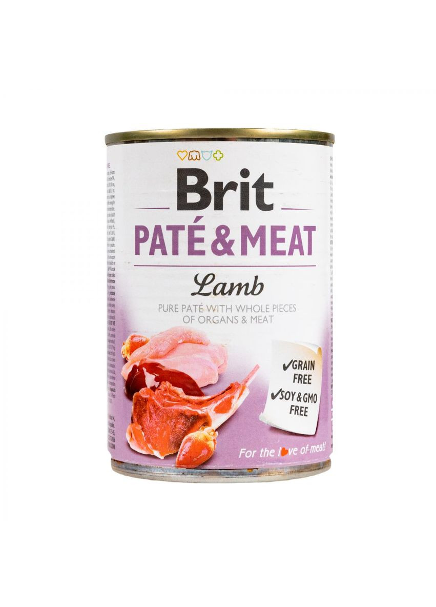 Вологий корм для собак Pate & Meat Lamb 400г, з куркою та ягням Brit (292258204)