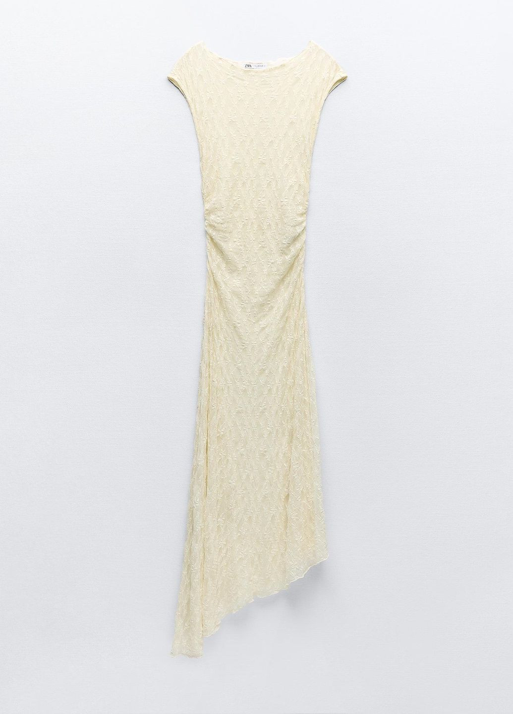 Молочное праздничный платье Zara с абстрактным узором