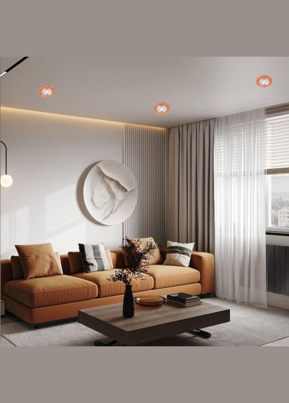 Жовтогарячий акриловий круглий світильник (05-А65) No Brand (370072480)