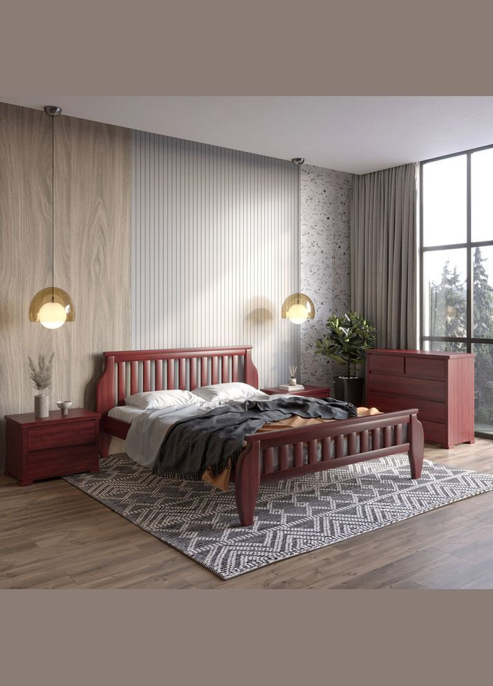 Двоспальне дерев'яне ліжко Прага 140х190 см (MBG-7083) Mebigrand (368278585)