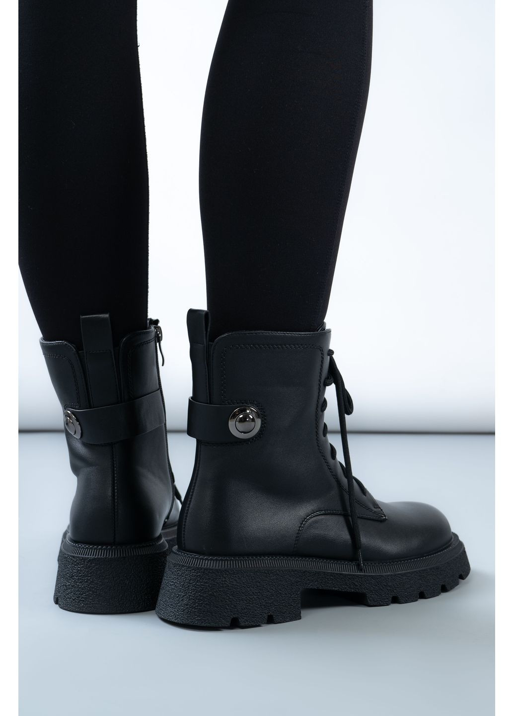 ботинки женские uk5 черные 346651 Where Uwear из искусственной кожи