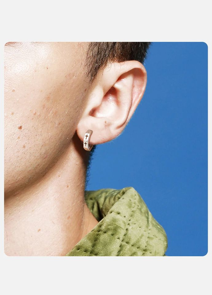 Серьги-кольца Vnox Gothic для мужчин и женщин из нержавеющей стали [EH-700S02] VNOX Viking (338624657)