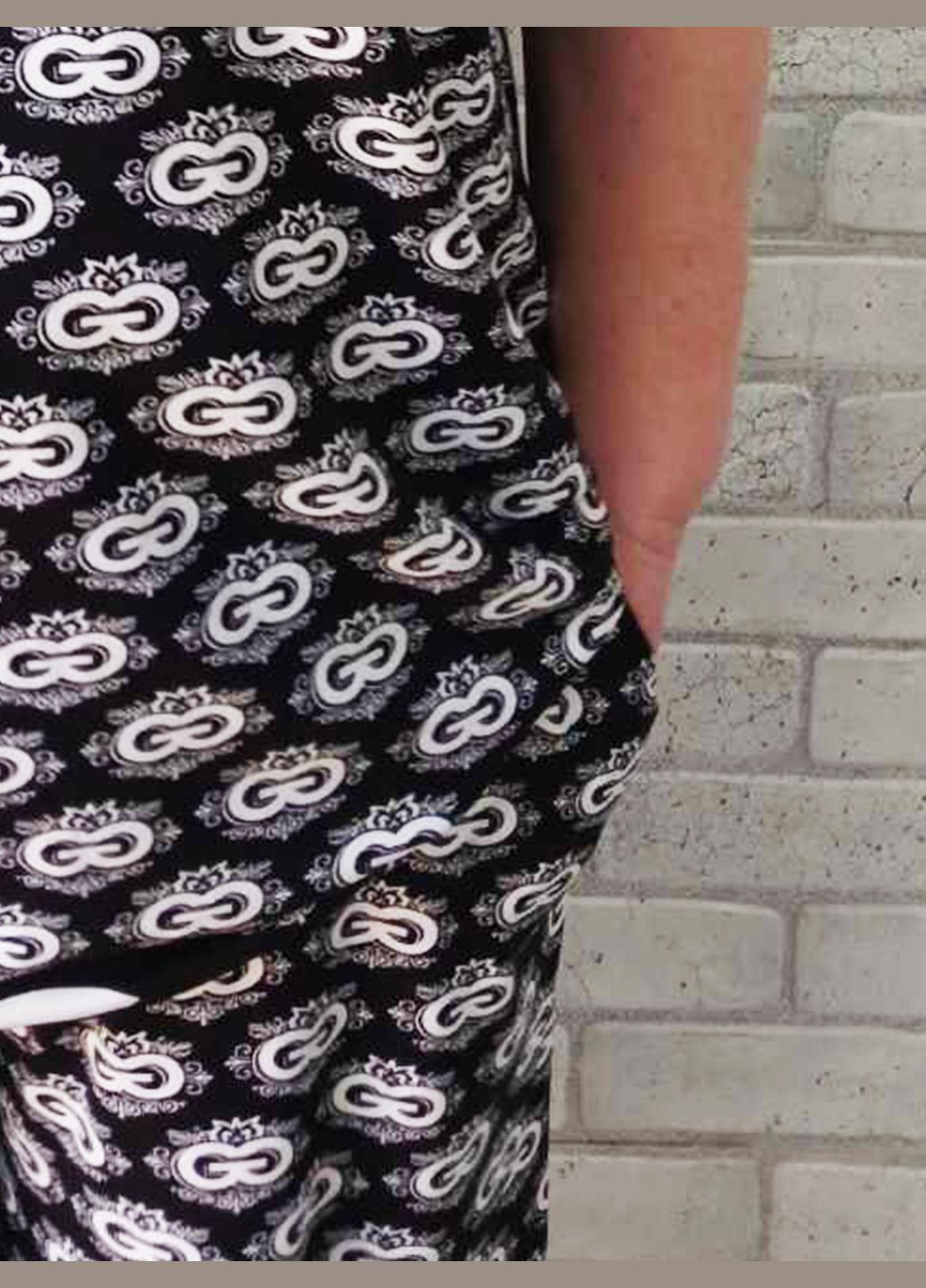 Костюм жіночий комплект для літа великого розміру батал, набір футболки та подовжені шорти з кишенями, бамбук віскоза No Brand (323168597)