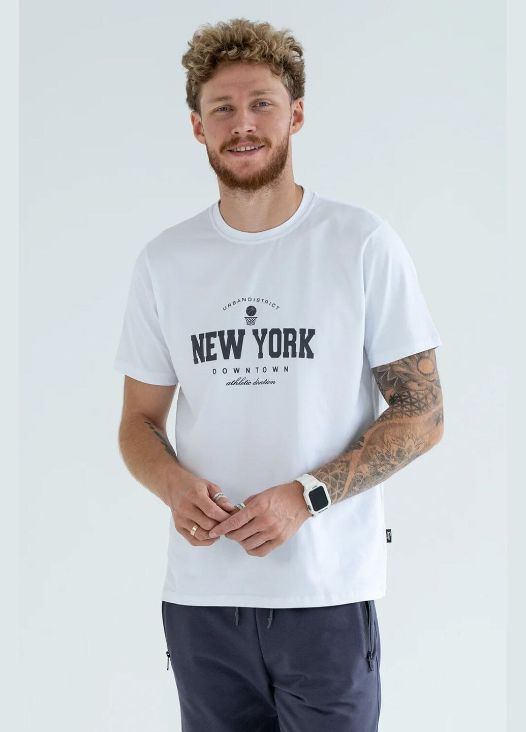 Біла чоловіча футболка new york біла Teamv