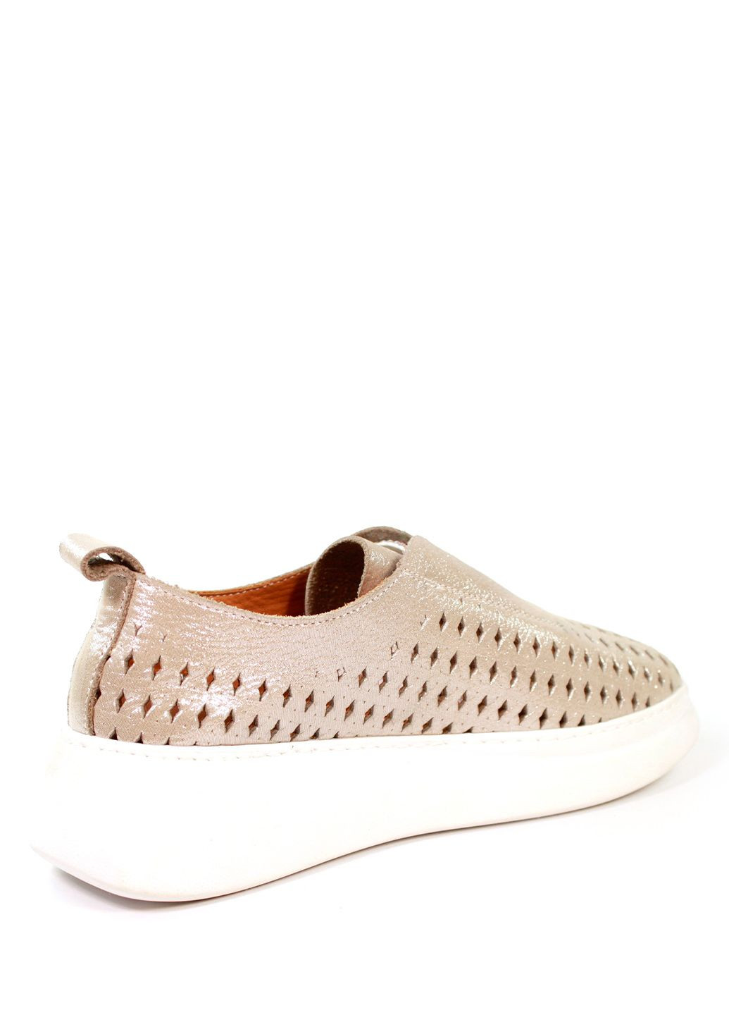 Пудровые слипоны It-Girl с перфорацией однотонные