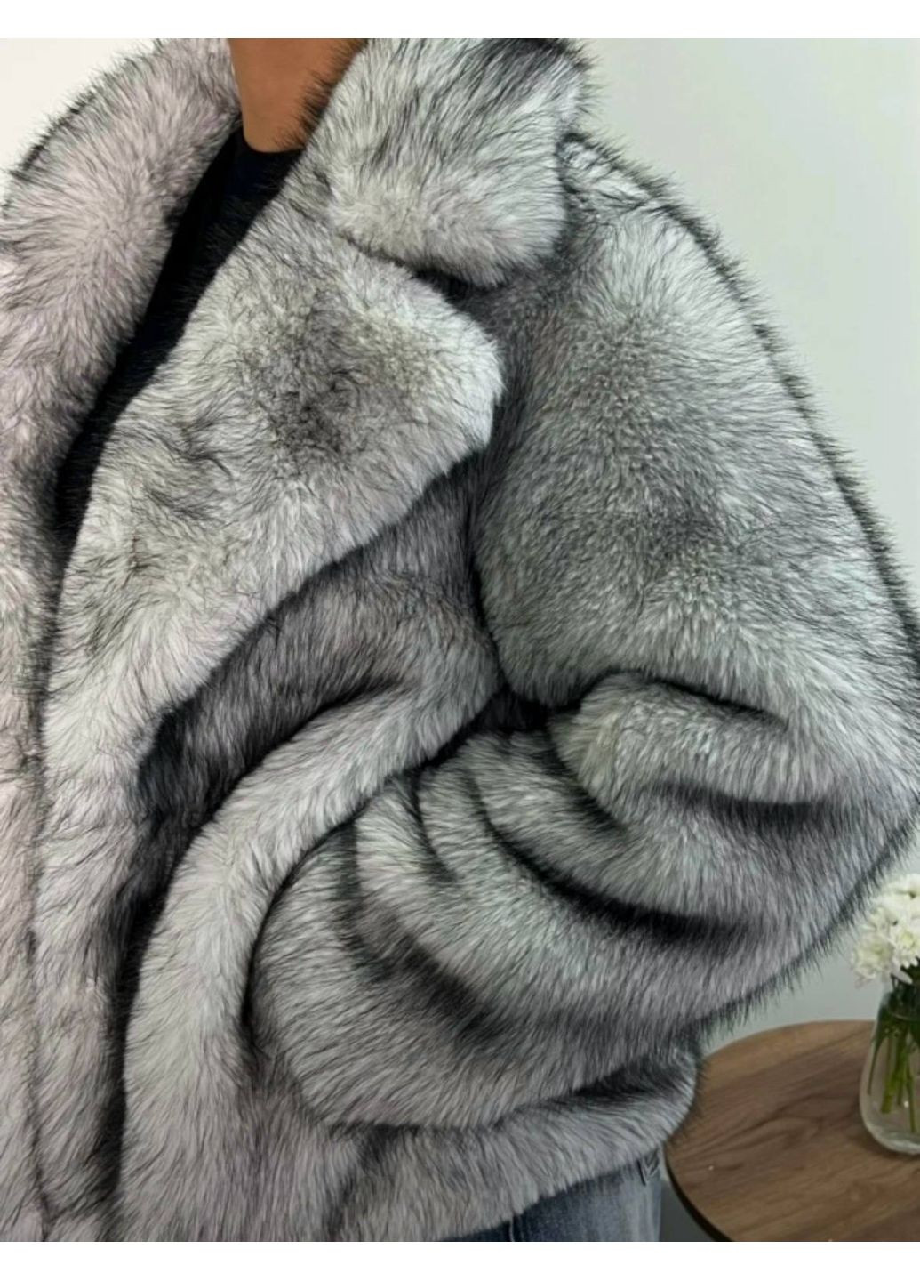 Шубка з екохутра «чорнобурка» — ЗАМІР В ОПИСІ Vione (370655362)