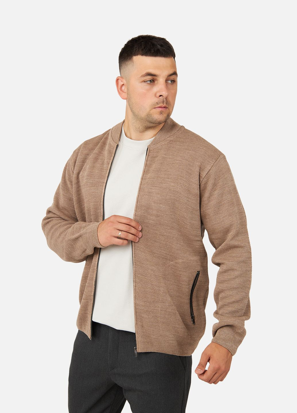 Мужская кофта цвет капучино ЦБ-00257409 Figo (306713099)