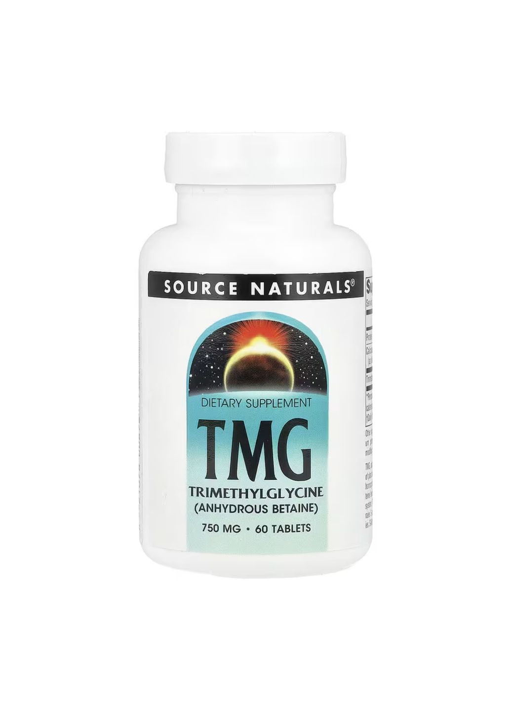 TMG 750mg 60 табл безводный бетаин для сердца и печени поддержка гомоцистеина здоровье Source Naturals (368987735)