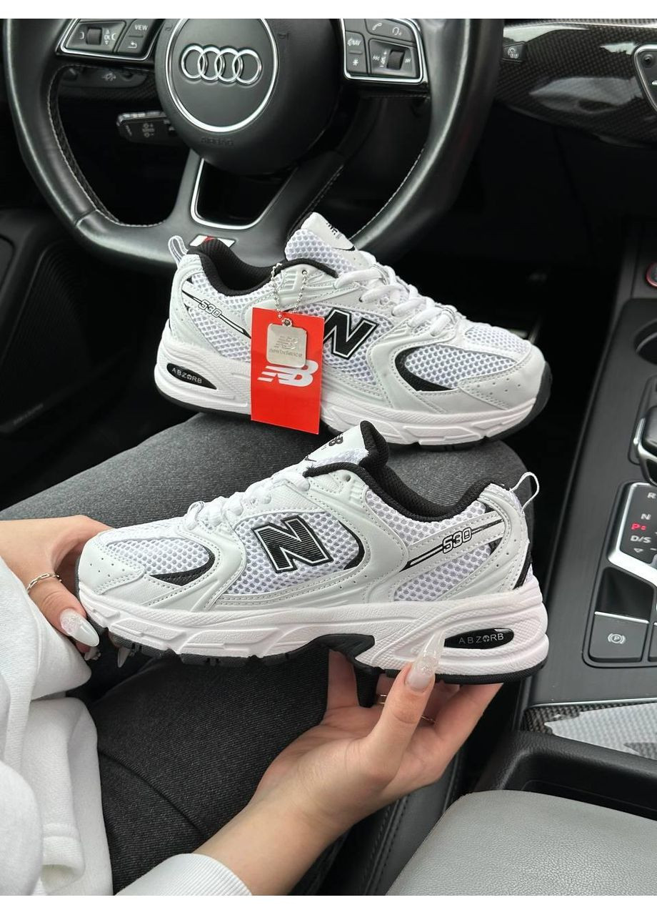 КРОСІВКИ ЖІНОЧІ NEW BALANCE 530 WHITE BLACK V2 НЬЮ БЕЛАНС 530 No Brand чорні демісезони (367175921)