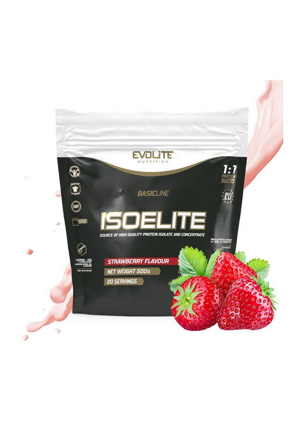 Протеїн Iso Elite, 500 грам Полуниця Evolite Nutrition (293342300)