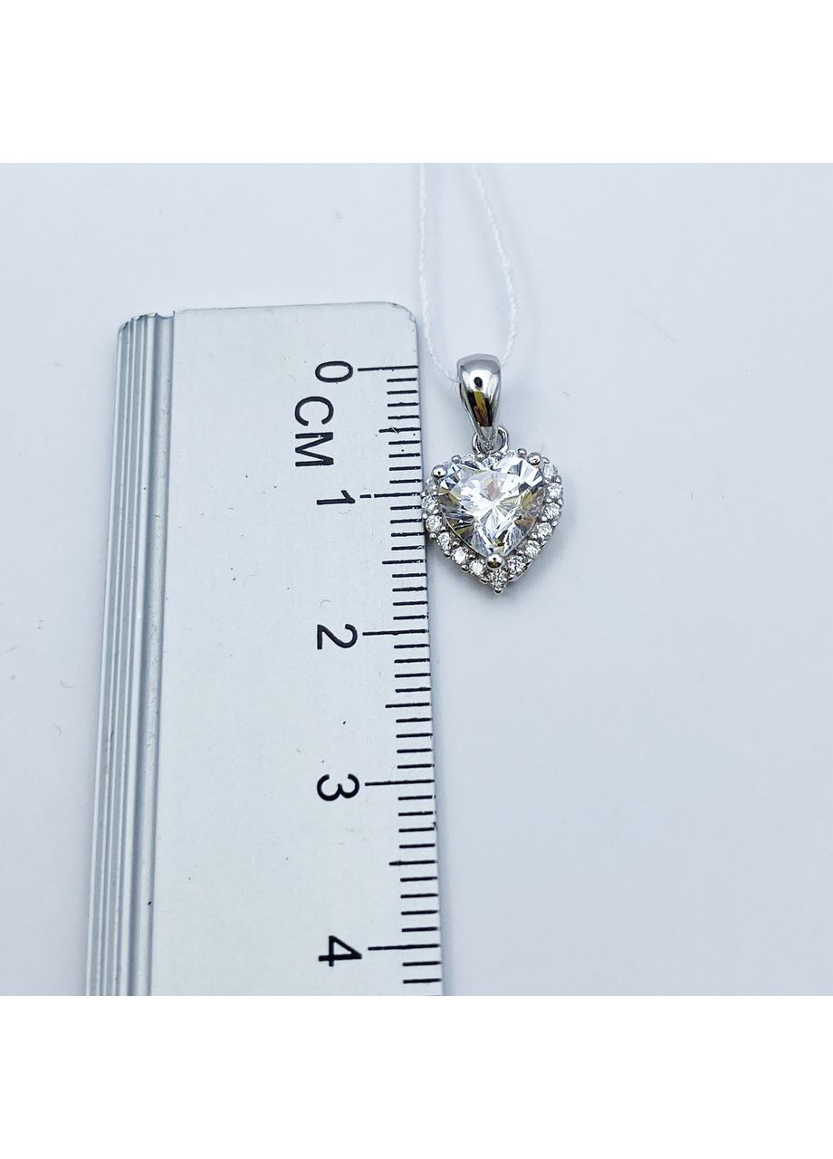 Кулон серебряный с кубическим цирконием "Сердце" 1,53 г No Brand (369736672)