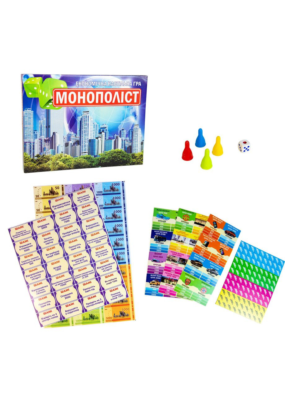 Настольная игра для детей 10+ экономичная Монополист картонная для 2-4 игроков Strateg (362424953)