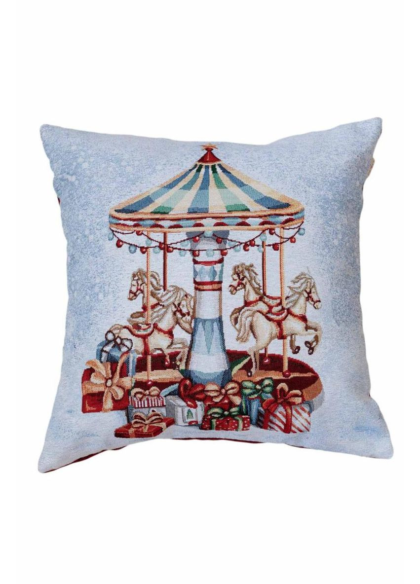 Новорічна декоративна подушка Carousel стильний подарунок для інтер'єру святковий декор ProDobro (369365380)