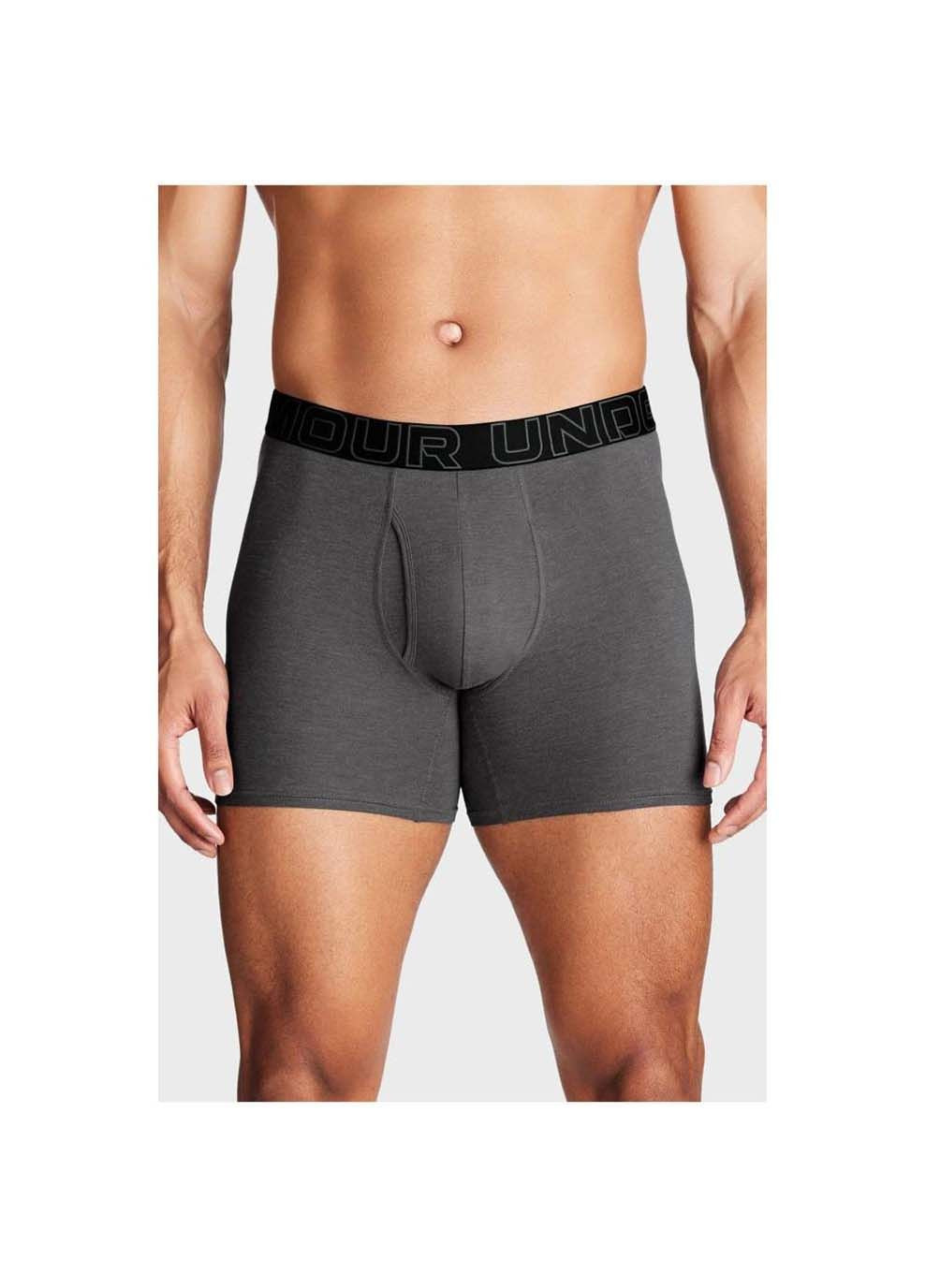 Чоловічі Труси Underwear Boxers UA PERFORMANCE COTTON - SOLID 6 3PK Сірий Under Armour (367595764)