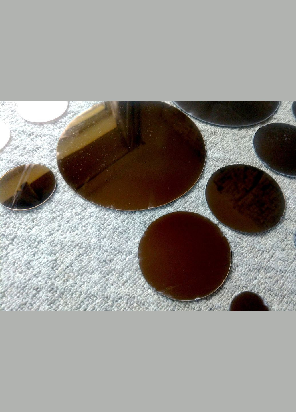 Пластиковые наклейки круги коричневые от 2 до 13,5 см 31шт Б289-31 No Brand (302242182)