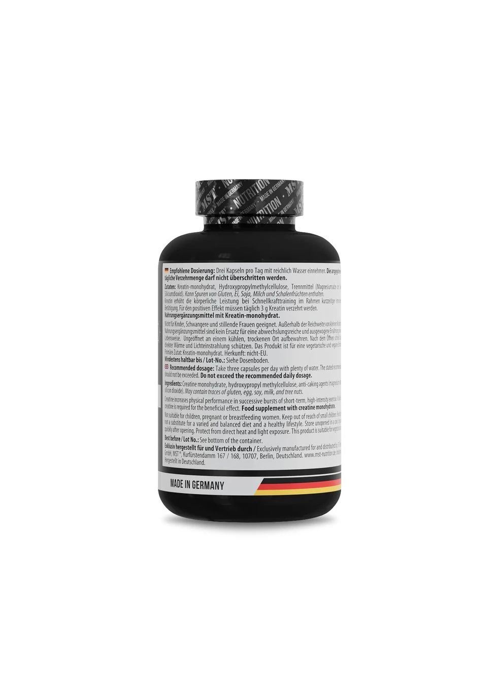 Моногідрат креатину Creatine Monohydrate, 180 капсул MST Nutrition (391583642)