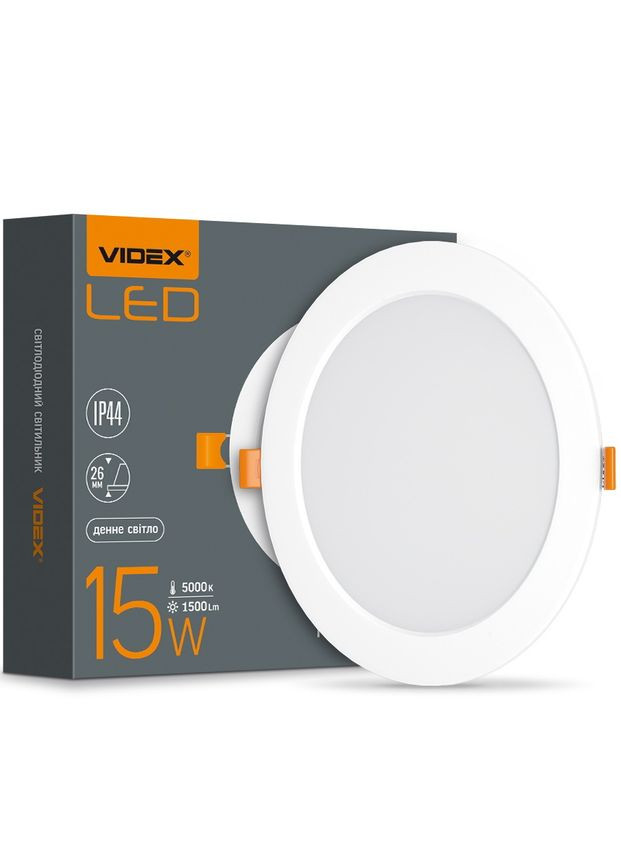 Точковий світильник Back 15W 5000K VL-DLBR-155 вбудований круглий Videx (285719841)