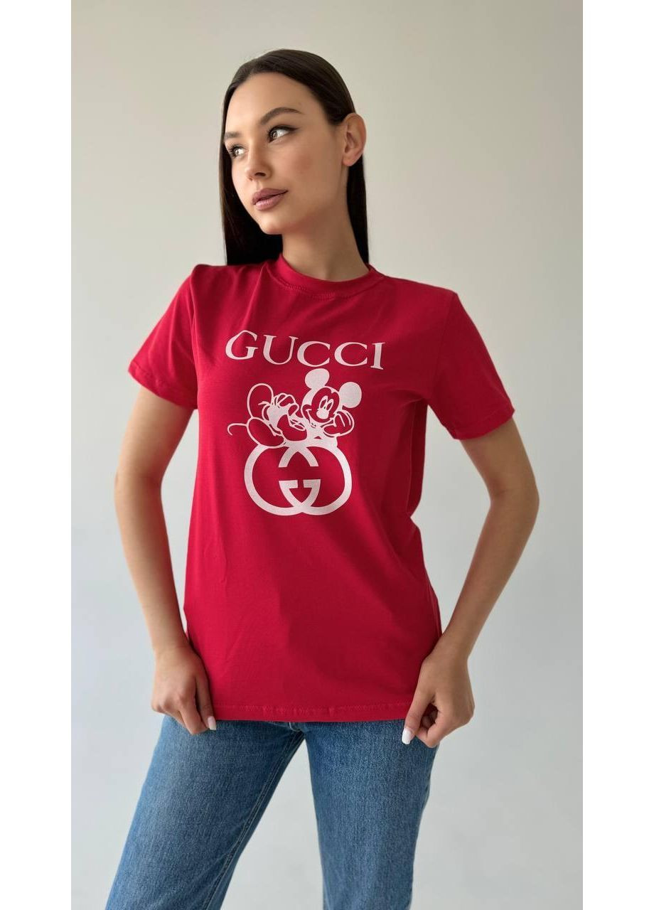 Женская футболка красная No Brand - (368765965)