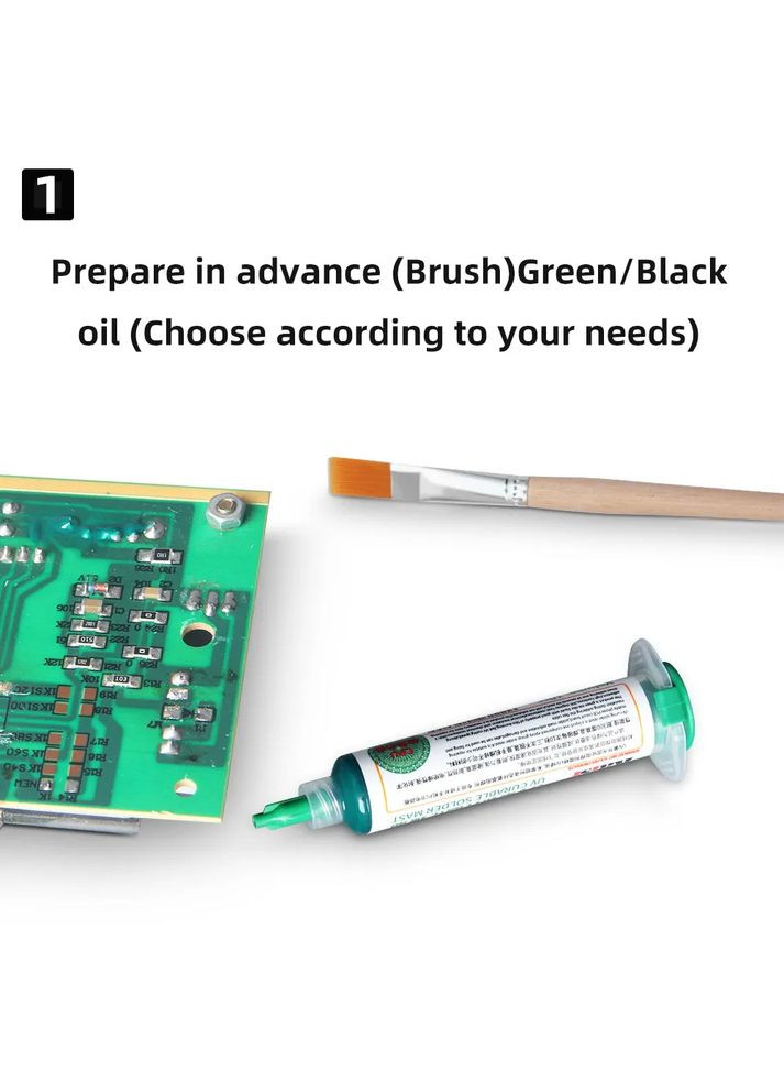 Маска для пайки ультрафиолетовая UV Soldering Mask / лак для изоляции / шприц 10сс / Black Kaisi (326806595)