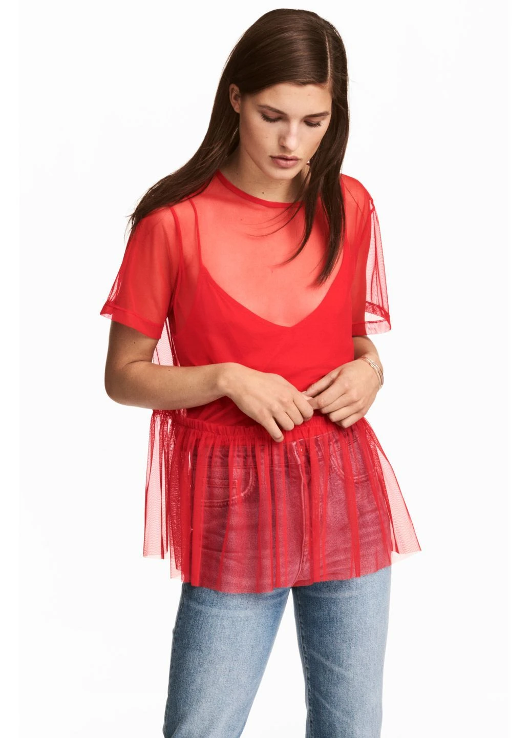 Красная блуза лето,красный, H&M