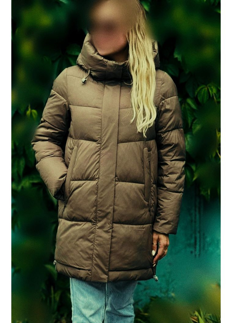 Коричневая демисезонная зимняя куртка 2572 серо-хаки l Meajiateer