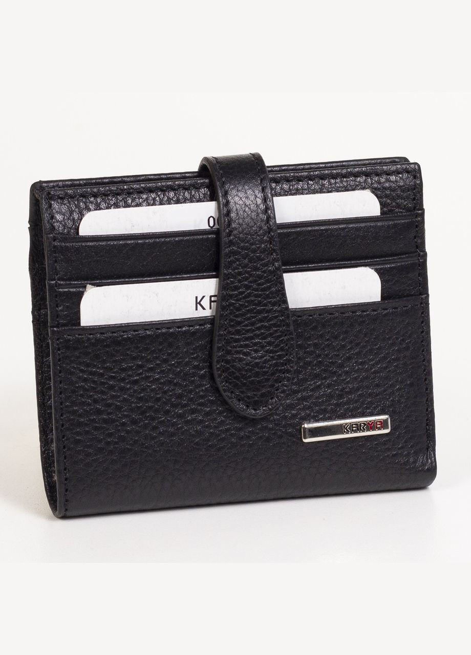 Жіночий маленький шкіряний гаманець 0045-45 чорний Karya (315922725)
