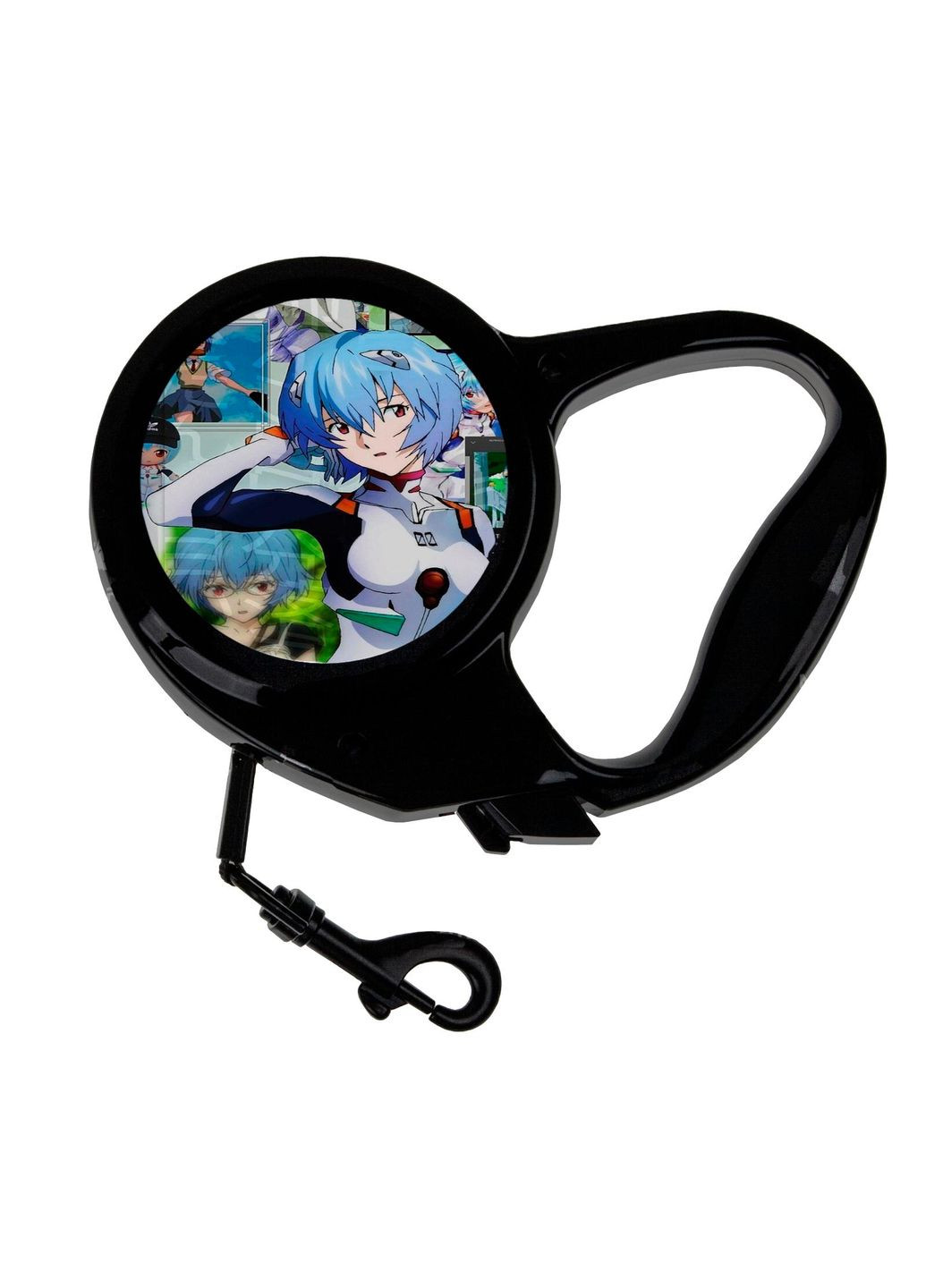 Повідець-рулетка для тварин із принтом Аніме Євангіліон #0017 3 м чорний No Brand (309160389)