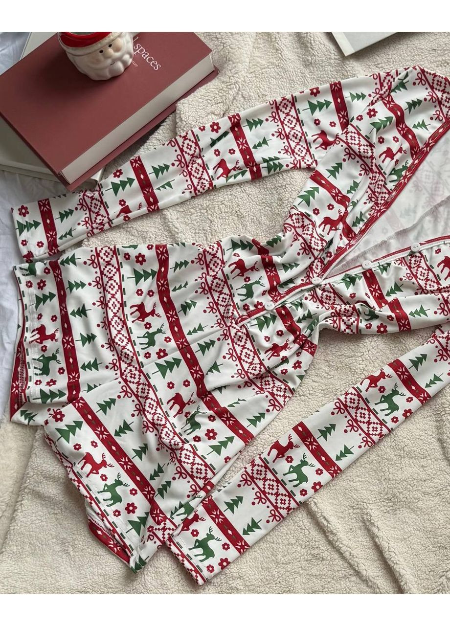 Женский комбинезон FINO Mode комбинезон-шорты новогодний зелёный праздничный, повседневный, домашний, кэжуал дайвинг