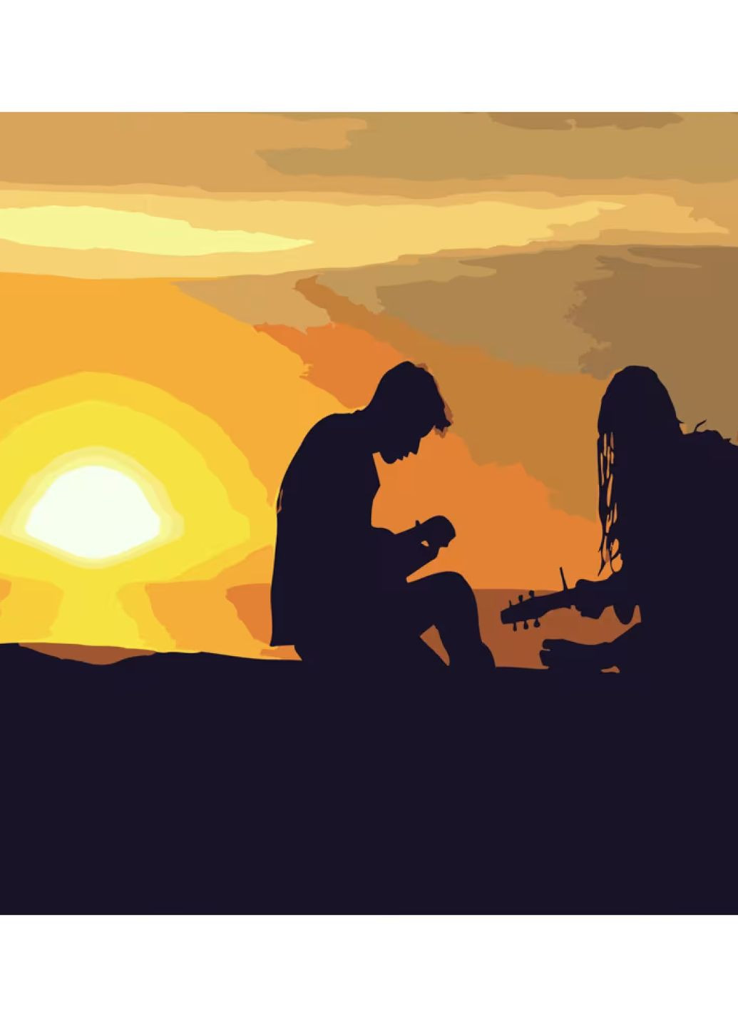 Картина за номерами ПРЕМІУМ Пара на заході розміром 40х50 см (DY074) Strateg (305696767)