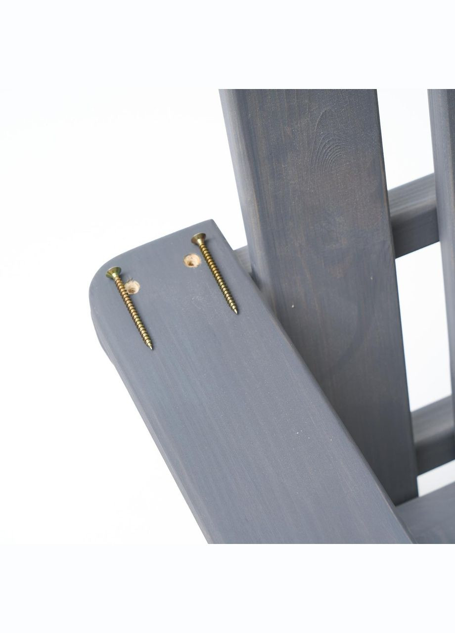 Кресло дачное деревянное складное шезлонг для зоны отдыха дома, дачи, сада, веранды из сосны, цвет графит No Brand (346530770)