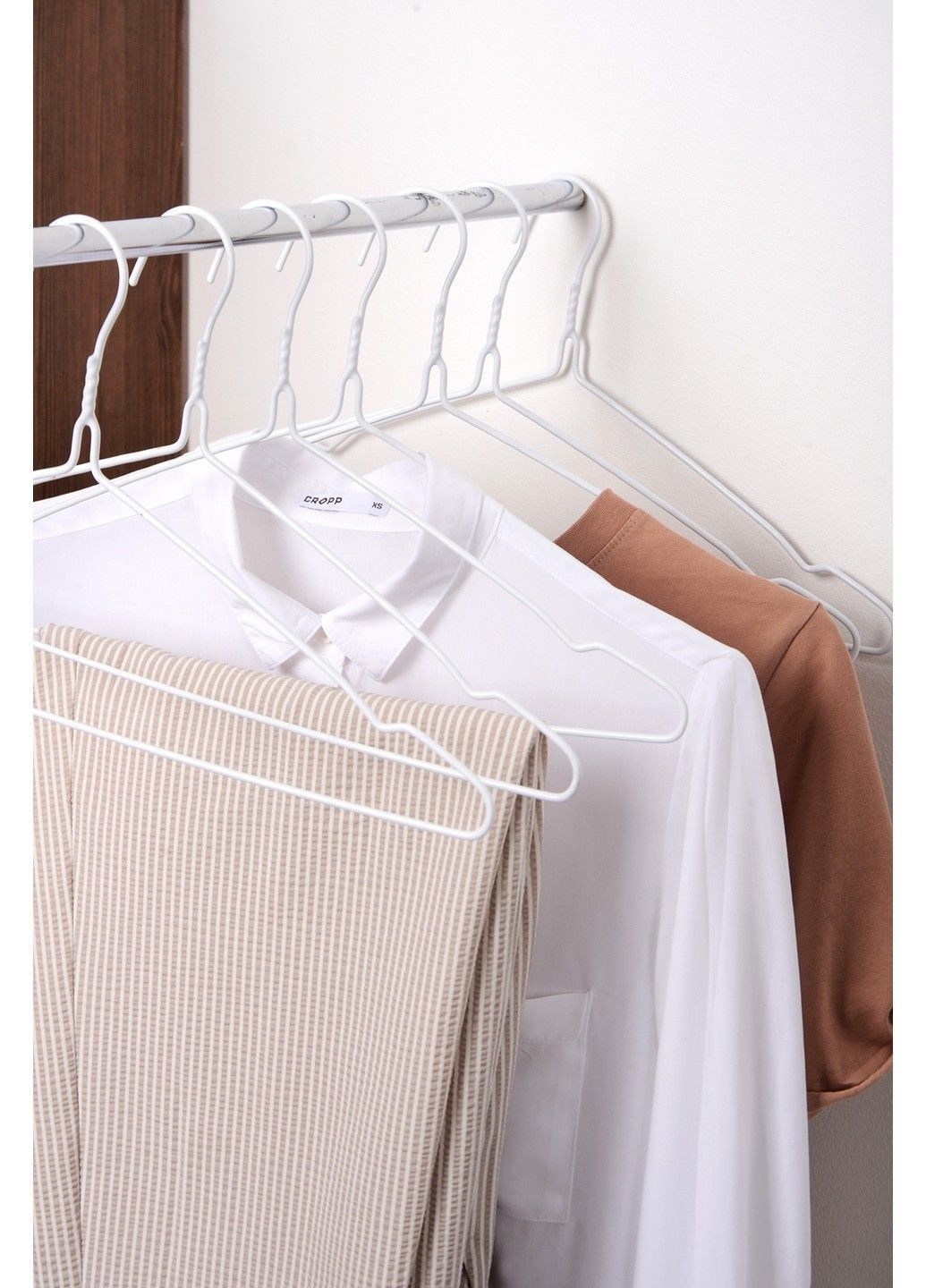 Вішалка д/од. мет. в силіконі 39,4*21 см (8 шт) Білий (6707236) IDEA HOME (365278384)