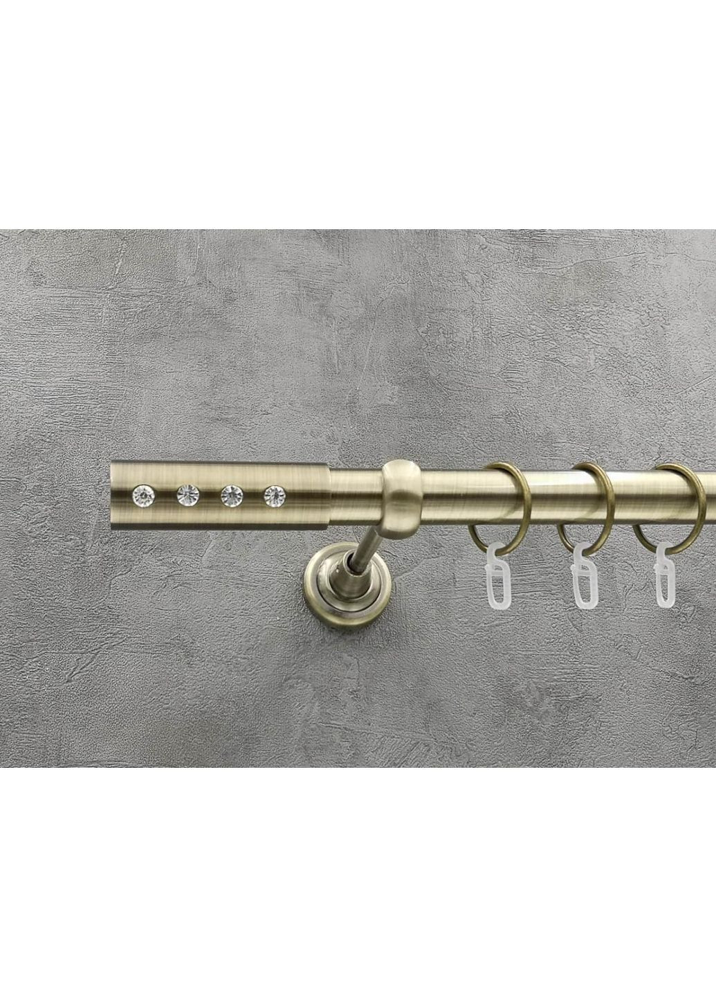 Карниз Алюр гладка штанга одинарний відкритий 25 мм 160 см Антик Quadrum (352778274)