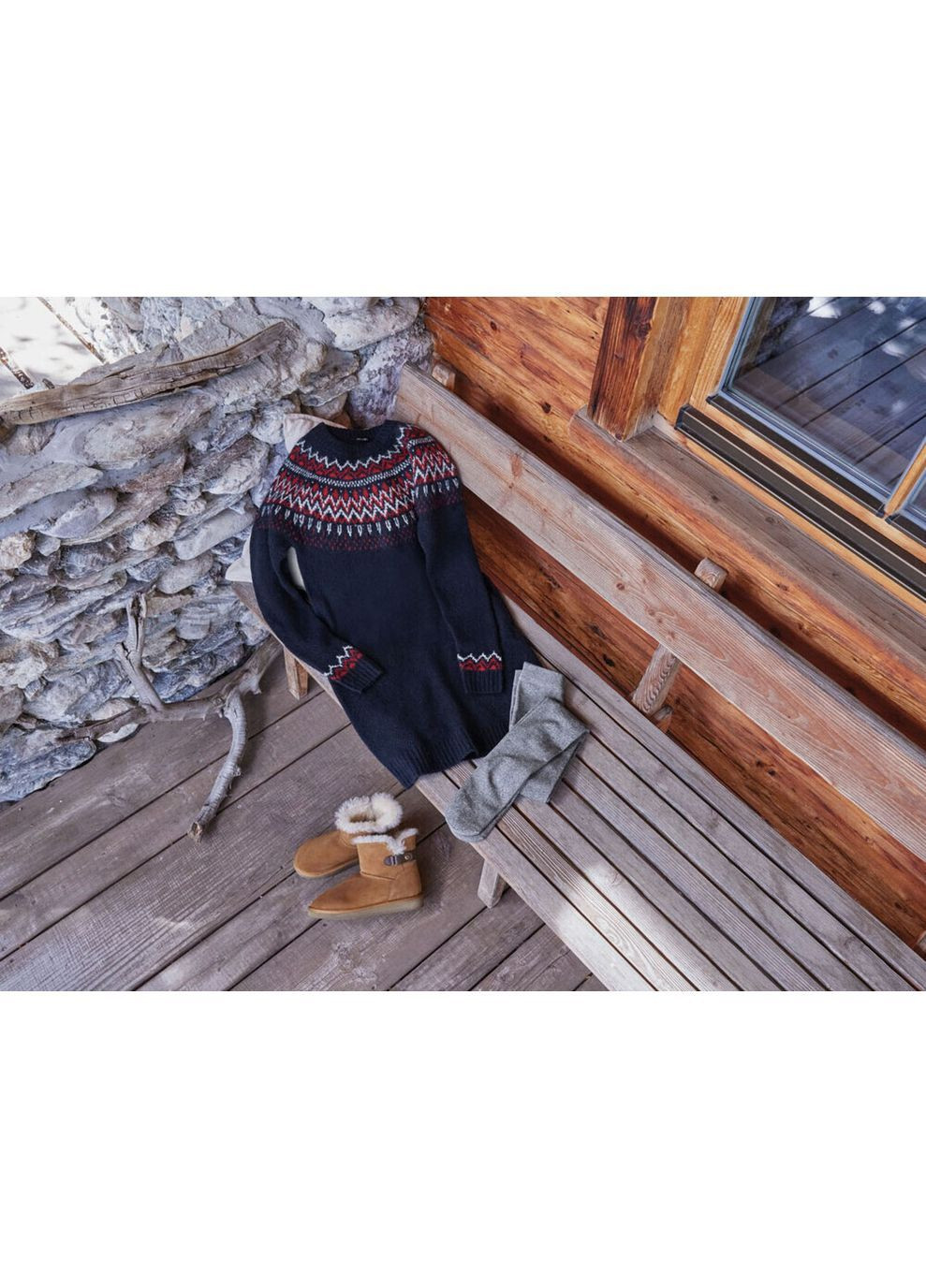 Бордова сукня-туніка з орнаментом Esmara (370437625)