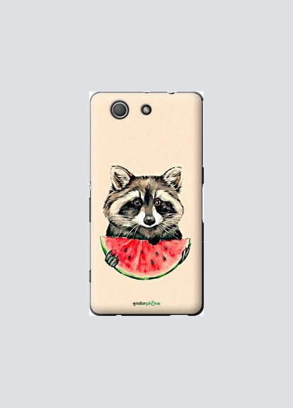 Чехол на Sony Xperia Z3 Compact D5803 Енотик с арбузом "4605u-277-2448" Endorphone (348083995)