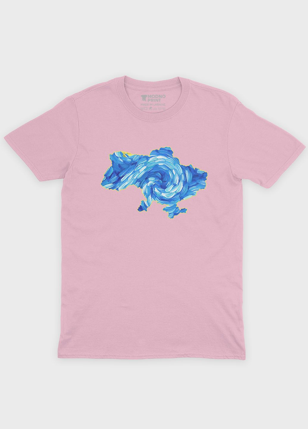 Рожева демісезонна футболка для дівчинки з патріотичним принтом мапа україни блідо-рожевий (ts001-1-lpinkj-005-1-011-g) Modno