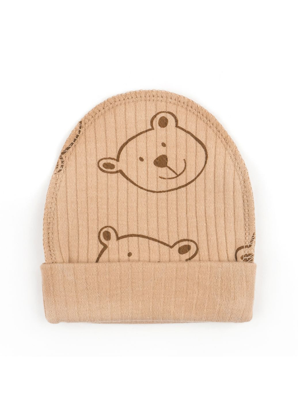 Шапочка для немовлят з підворотом Bear on coffee інтерлок Коричневий 38 dexter's (370216187)
