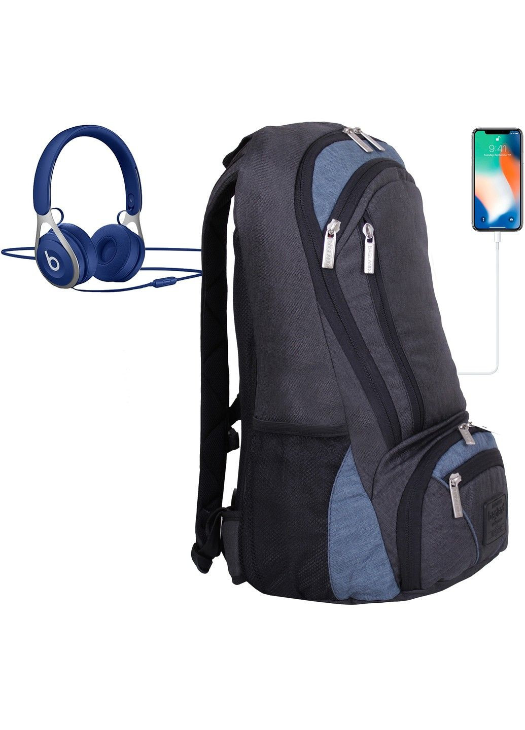 Рюкзак для ноутбука 23 л. черный/серый (0012069) Bagland (296618989)