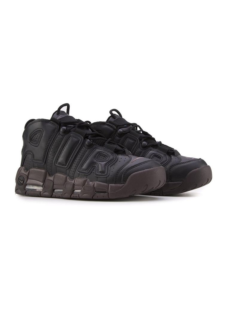 КРОССОВКИ ЖЕНСКИЕ NIKE AIR MORE UPTEMPO BLACK BROWN НАЙК АИР МОР АПТЕМПО No Brand чёрные демисезоны (367176871)