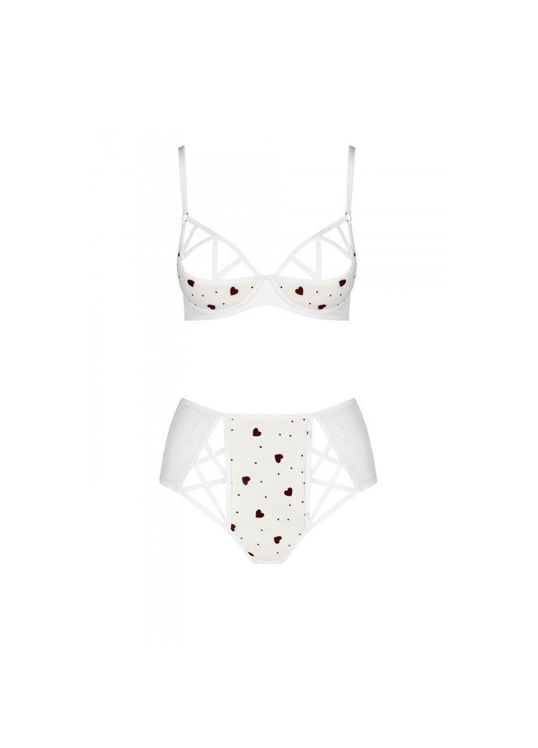 Белый демисезонный эротический комплект с рисунком lovelia bikini white - cherrylove Passion