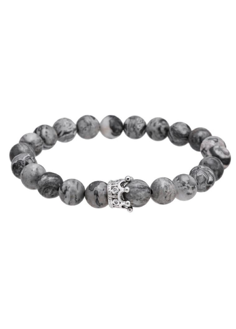 Браслет из яшмы с короной серебряного цвета (30022) Hemst (301071001)