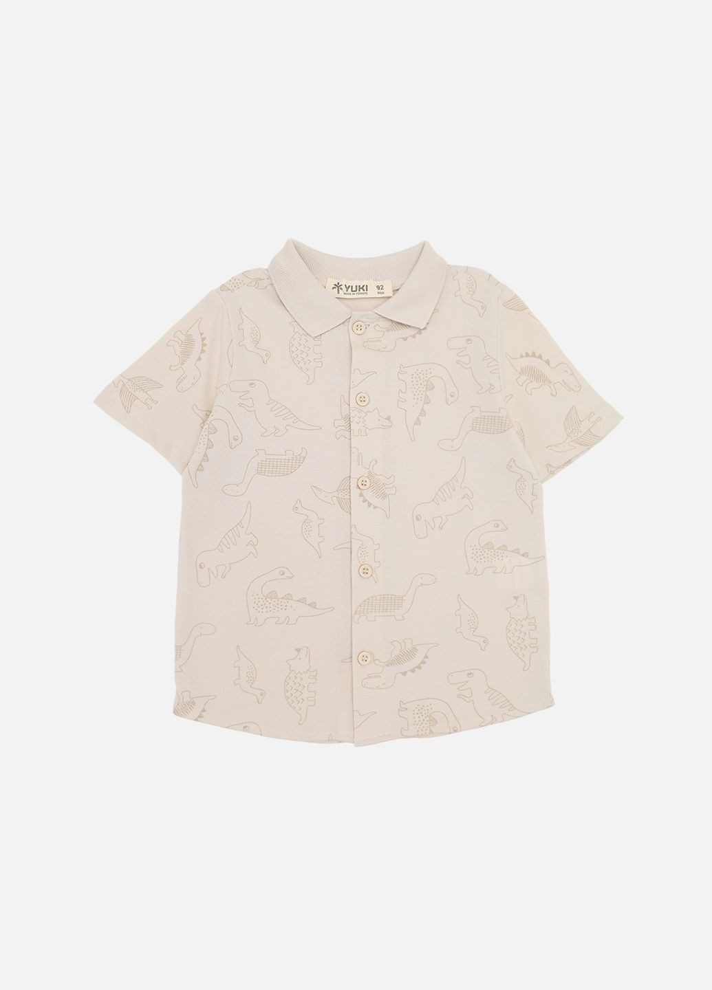 Бежевая детская футболка-футболка-поло с коротким рукавом для мальчика цвет бежевый цб-00276090 для мальчика Yuki